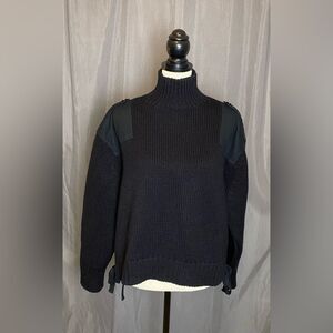 Zara SRPLS Military 100 % Wool Unisex Sweater Black Mens M Womens L